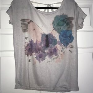 American Eagle watercolor design top